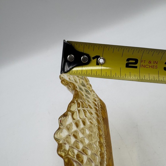 MCM Federal Glass Amber Square Shape Diamond Point Ruffled Candy/Trinket Dish - Picture 7 of 7